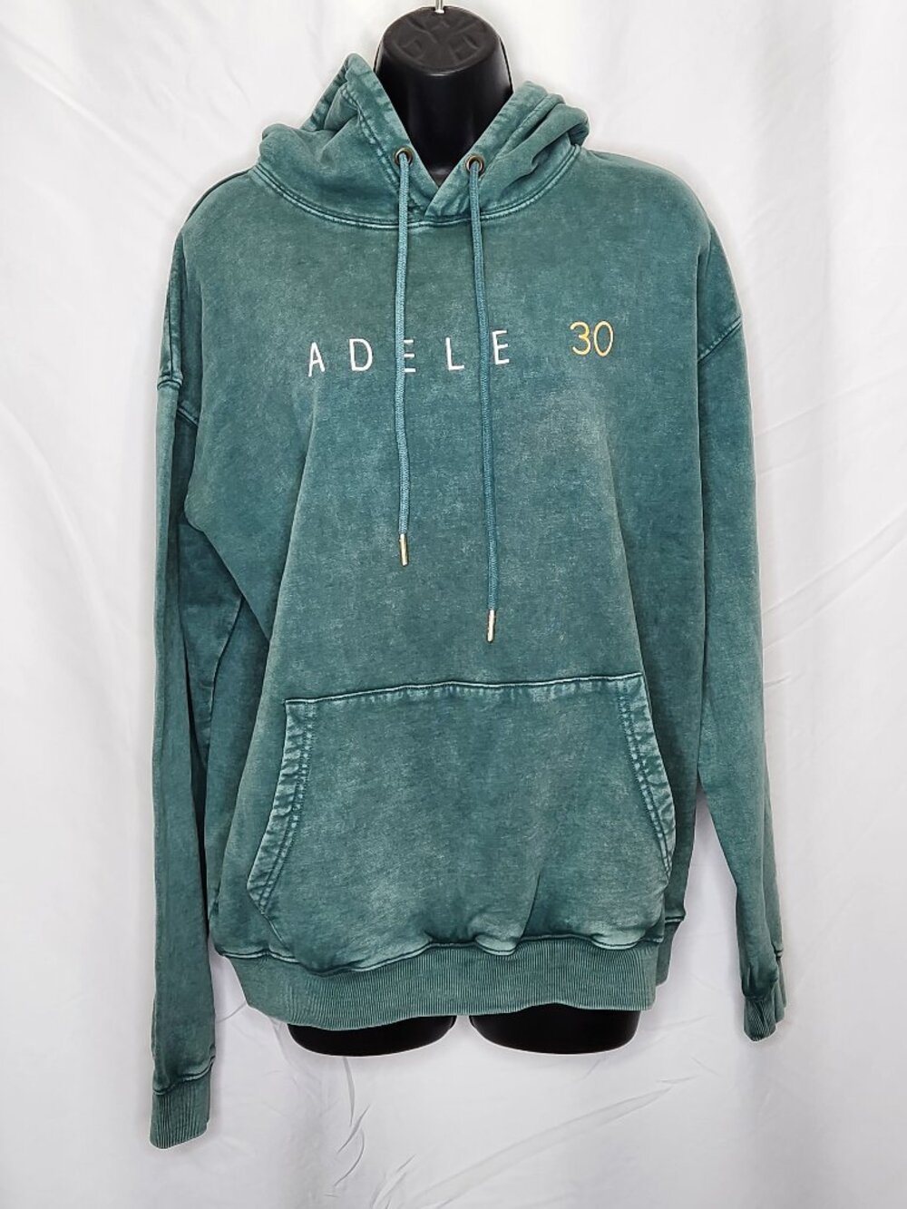 Adele 30 Hoodie Sweatshirt Womens Small S Green Mineral Wash Pullover Merch U13